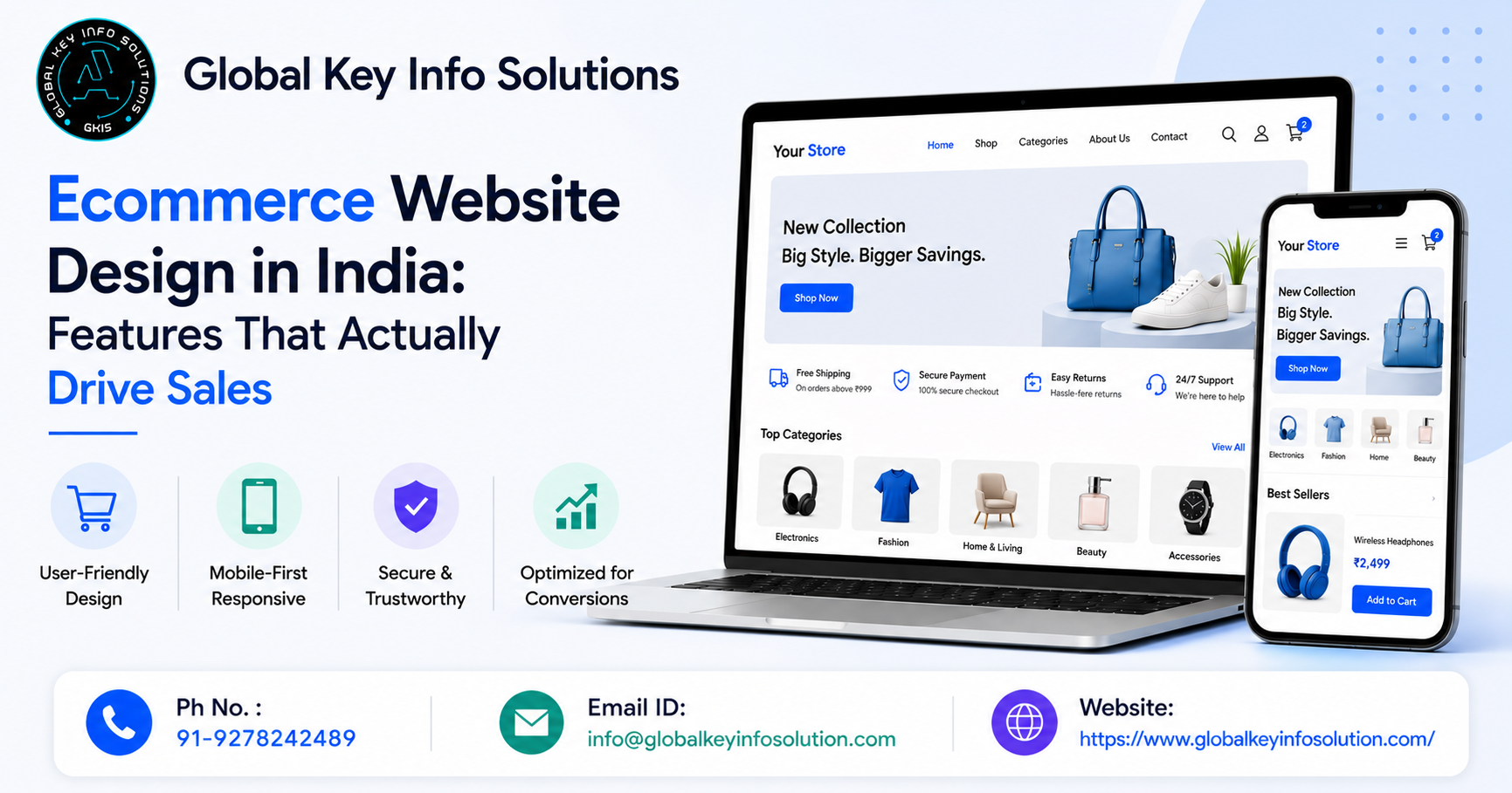 ecommerce website design in India